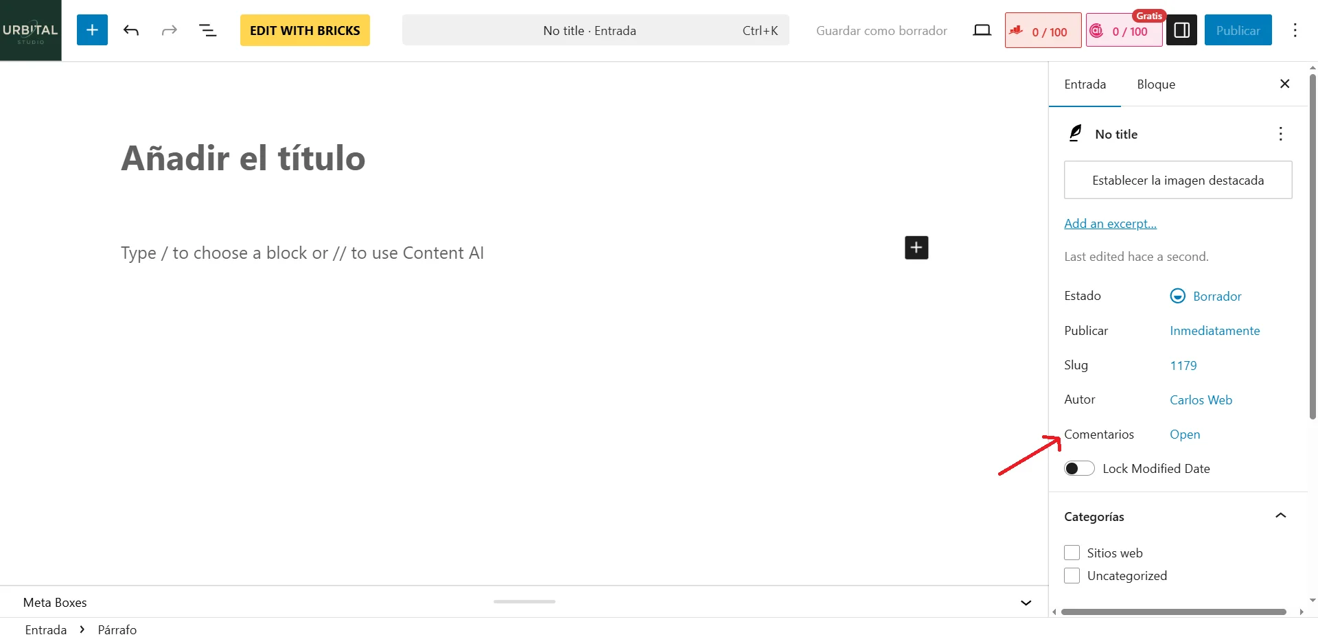 como desactivar los comentarios en wordpress